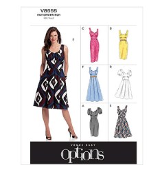 8555 VOGUE EZ MIDRIFF SLIM TO FLARE DRESS LENGTHS PATTERN 8-22 2 SIZES UNCUT